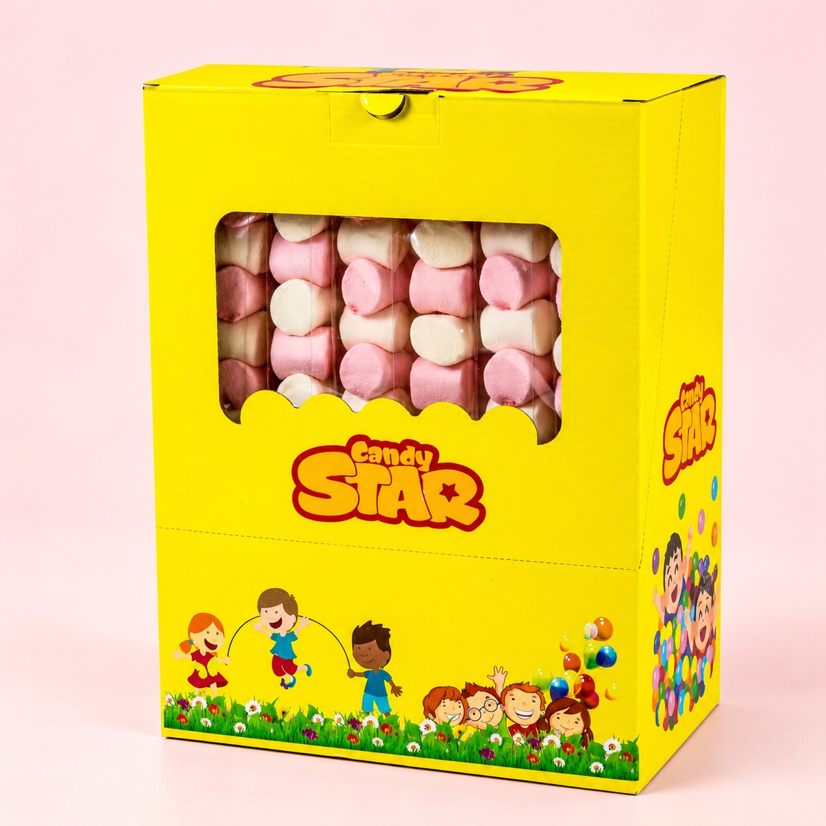 Candy Star Pink White Marshmallow Lollipop 50 g