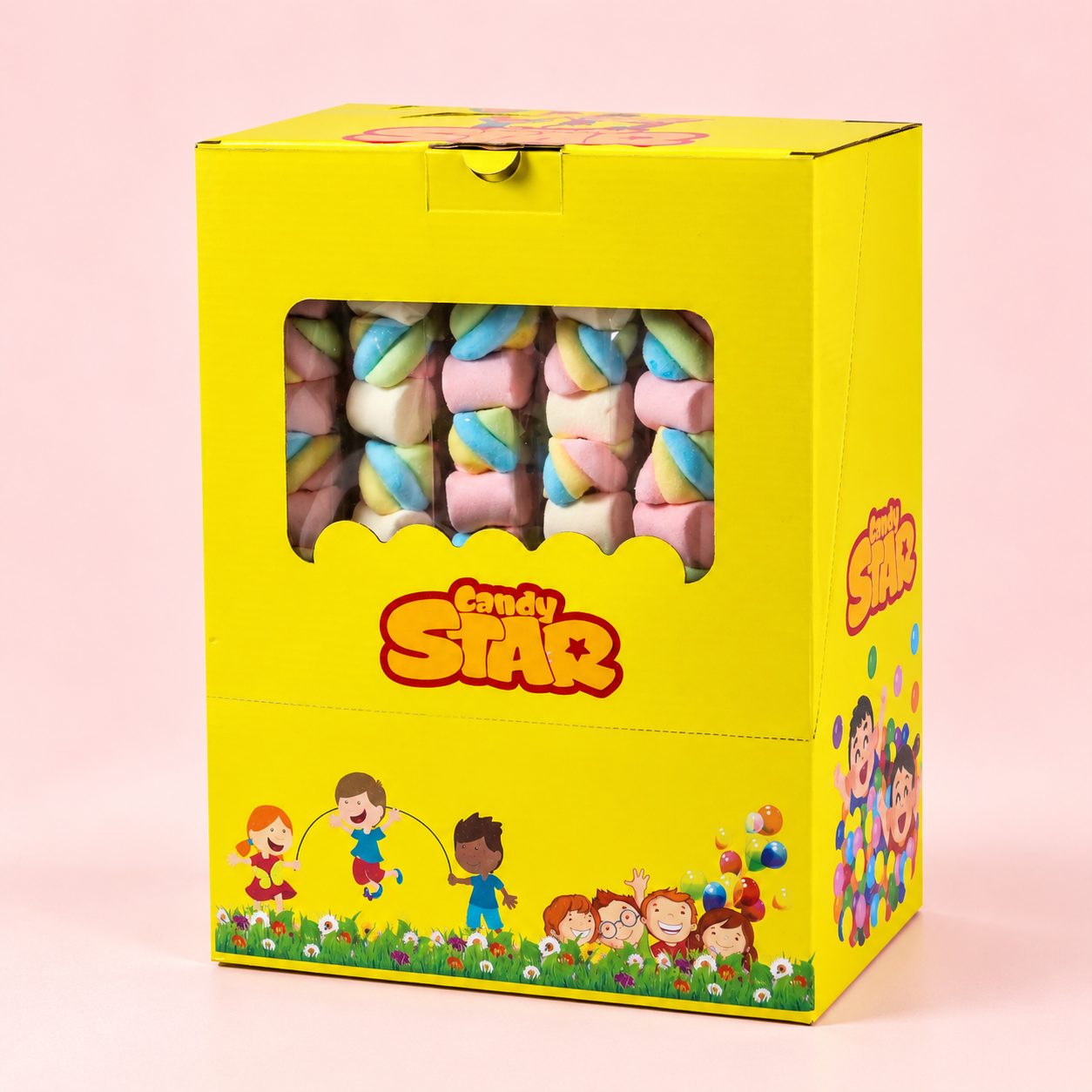 Candy Star Pink White / Twist Marshmallow Lollipop 50 g