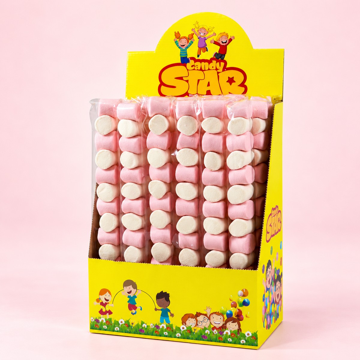 Candy Star Pink White Marshmallow Lollipop 50 g 