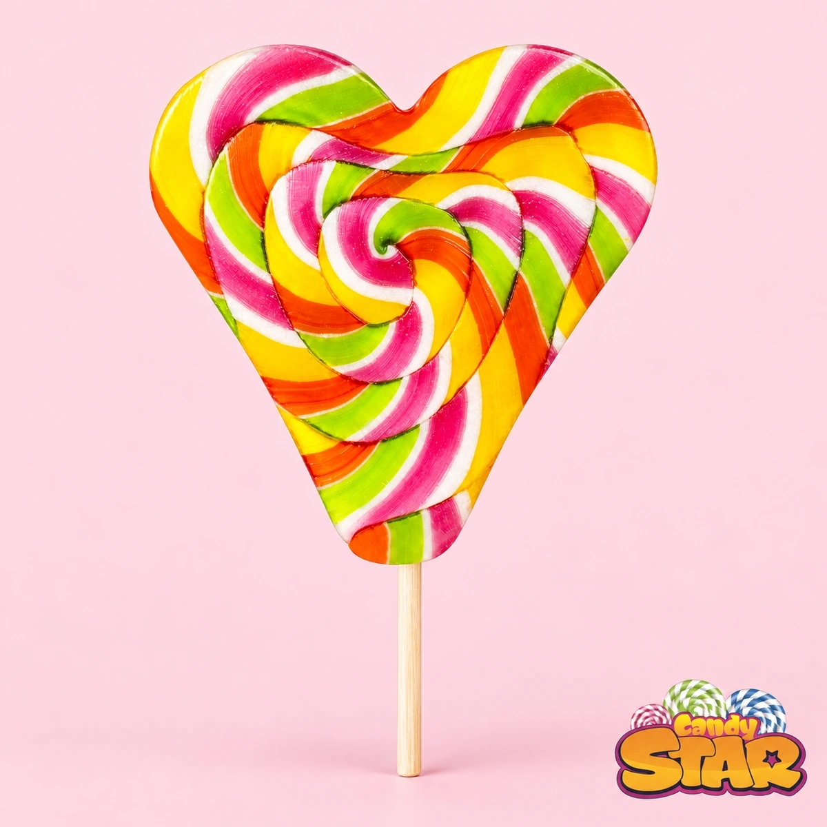 Candy Star Kalp Sosyete Lolipop Şeker 30g