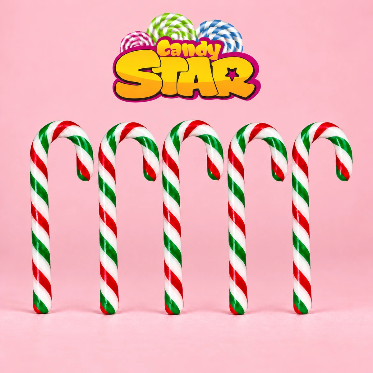 Candy Star Kırmızı/Yeşil/Beyaz Baston Şeker 30g