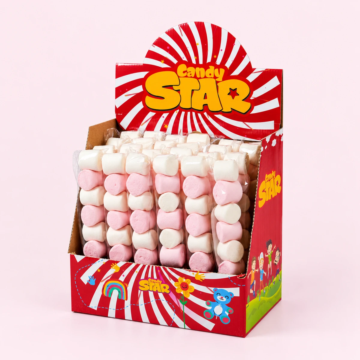 Pink White Marshmallow Lollipop 25 g