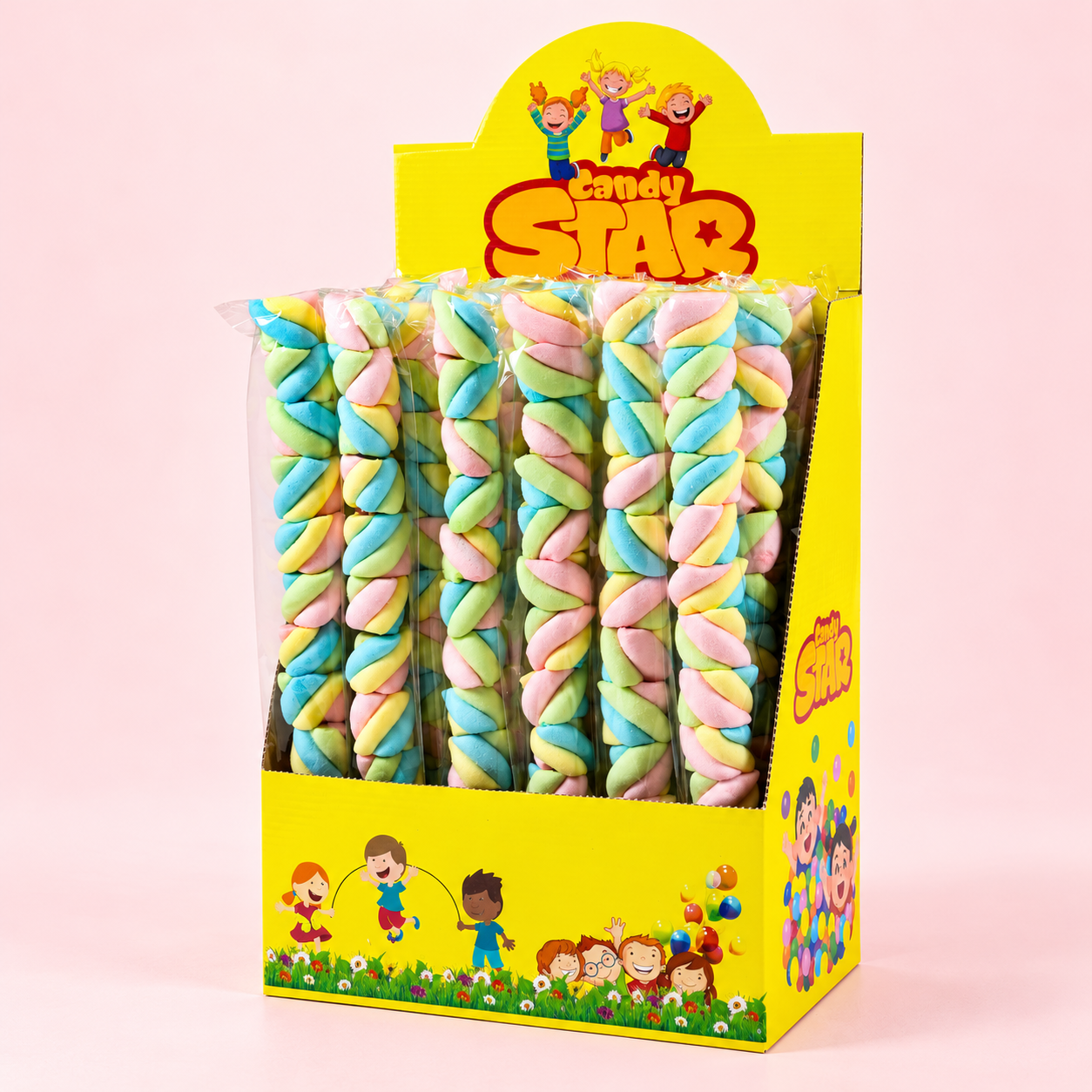 Pink White / Twist Marshmallow Lollipop 50 g