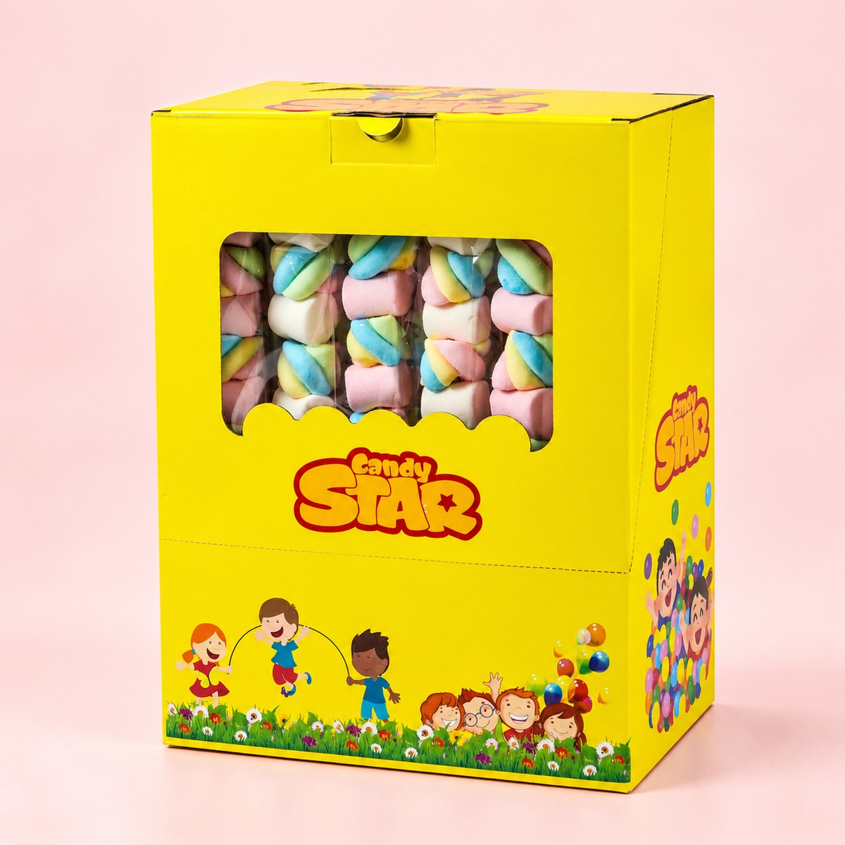Candy Star Pink White / Twist Marshmallow Lollipop 50 g